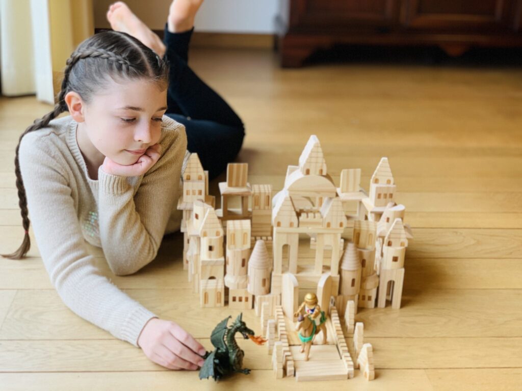 Wooden Castle Building Blocks Set FAO SCHWARZ