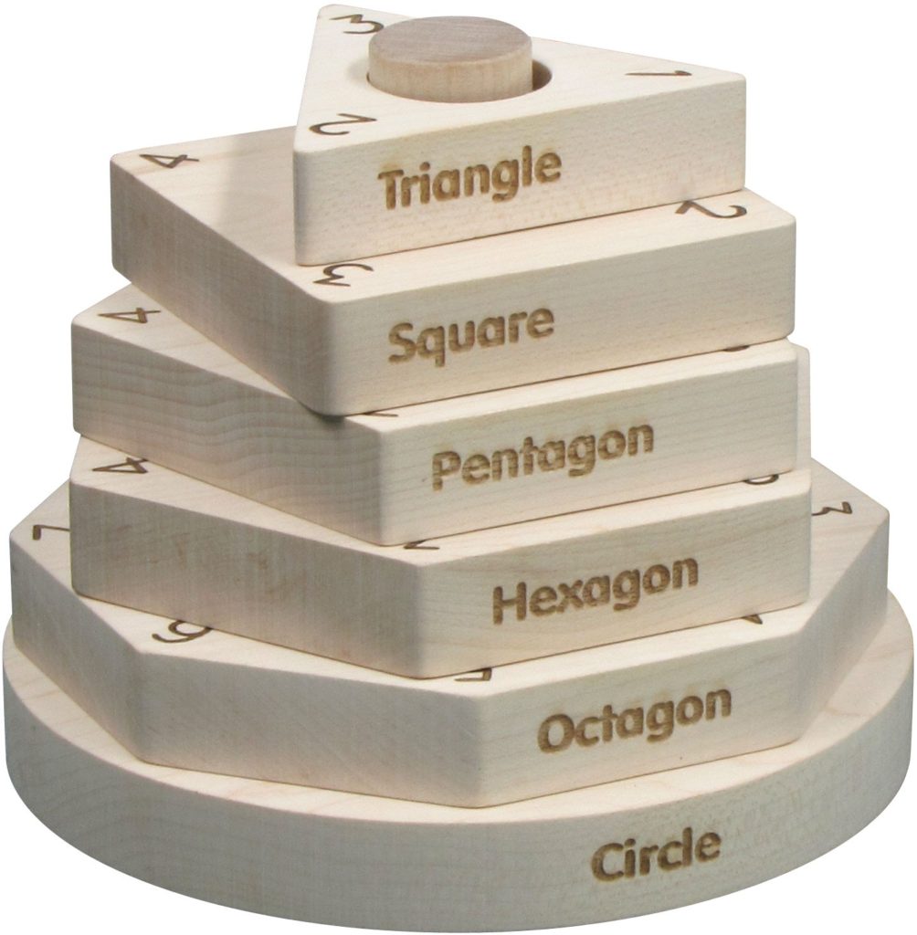 Natural Wooden Shape Stacker | Made in the USA