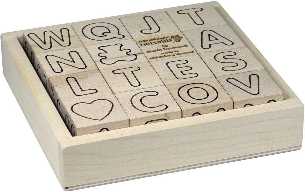 Simple ABC Natural Blocks w/ Tray | USA Made