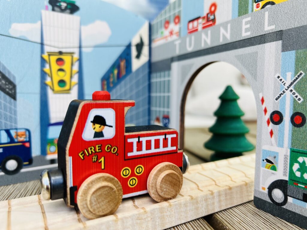 Wooden Train Town Set – Made in USA | NameTrains