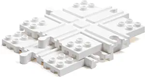 Block Platform Cross, Connect Wooden Train Tracks and Blocks/Bricks, Universal Compatible Connector Riser Baseplate (2-Pack)