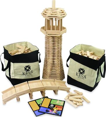 MindWare KEVA Maple 800 Planks - Free-Form 3D Building for Kids - Create Your own Architecture Designs Wood Blocks