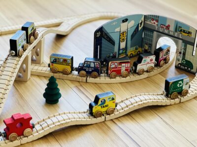 Wooden Train Town Set – Made in USA | NameTrains