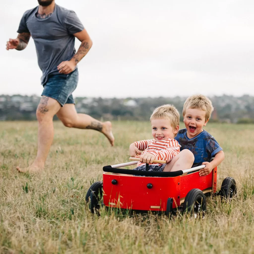Wishbone Red Wooden Wagon 3in1