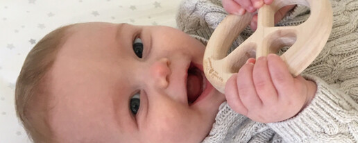 Peace Sign Baby Teether | Natural | Made in the USA
